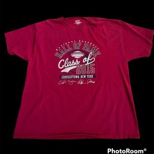 Red baseball shirt